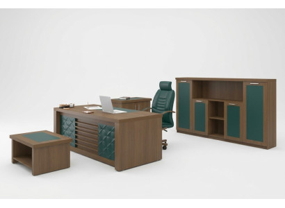 Brown Office Set Luxury Office Furniture Desk Designer Furniture 4-piece