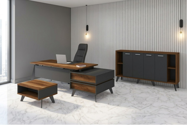 Office furniture complete set 3-piece study furniture desk cabinet