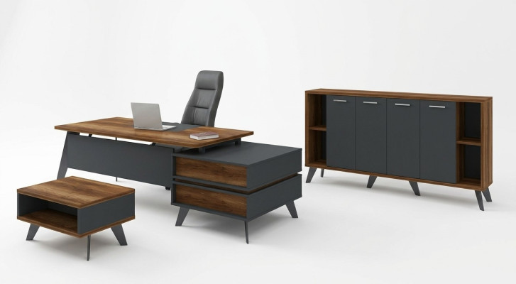 Office furniture complete set 3-piece study furniture desk cabinet