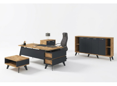 Office furniture set study desks cabinets table 4-piece