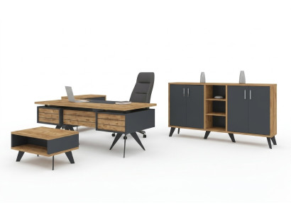 Large office room set: office furniture, desk, dresser, table