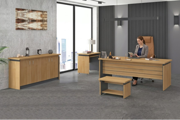Study Wooden Furniture Complete Set Desk Office Furniture 4-piece