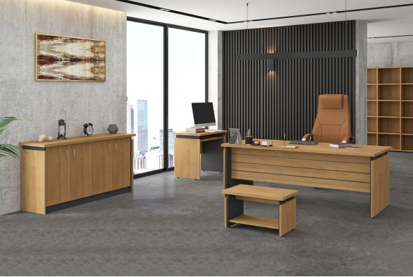 Study Wooden Furniture Complete Set Desk Office Furniture 4-piece