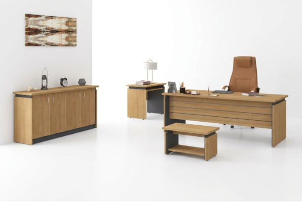 Study Wooden Furniture Complete Set Desk Office Furniture 4-piece