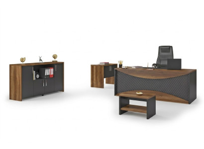Office room wooden furniture set desk filing cabinet coffee table
