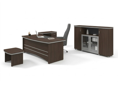 Modern office set desk cabinet side tables complete 4-piece