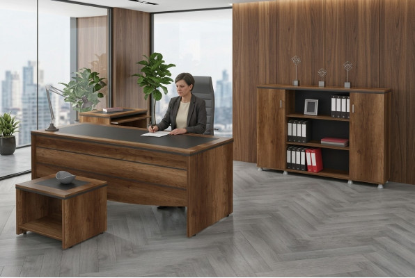 Luxury office furniture desk workstation study room set 4-piece