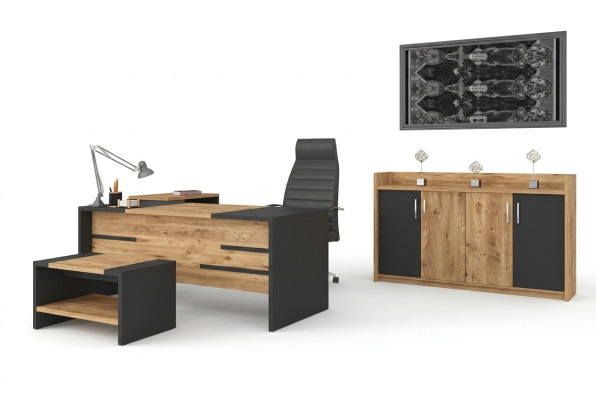 Office furniture set office suite desk cabinet style modern new 4-piece.