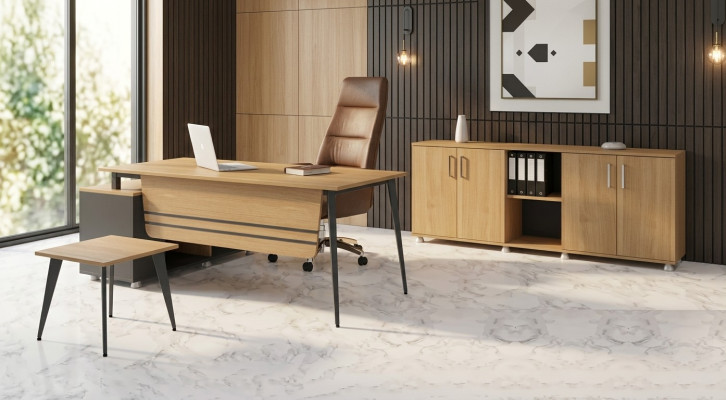 Office Set New Coffee Table Modern Design Corner Desk 3 pcs