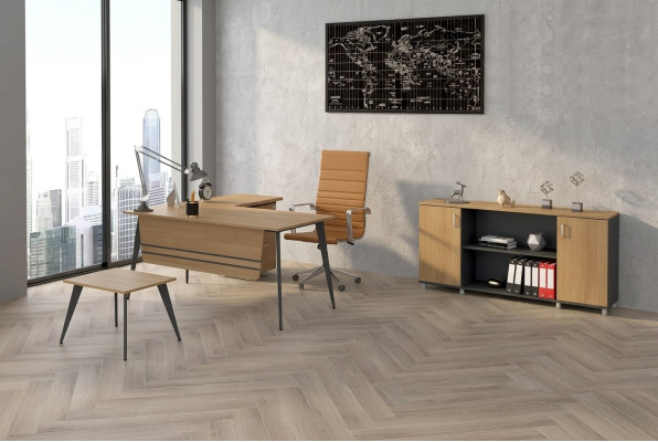 Office Set Suite Corner Desk Cabinet Study Room Complete 3-piece.
