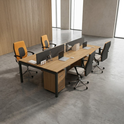 Large desk office furniture team table for 4 people office furniture