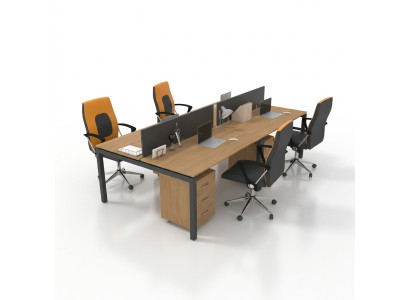 Large desk office furniture team table for 4 people office furniture