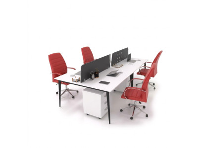 Large White Work Table Desk Set Office Furniture Modern