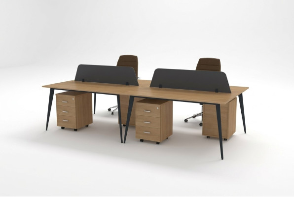 Large Brown Desk Workstation Furniture Office Equipment