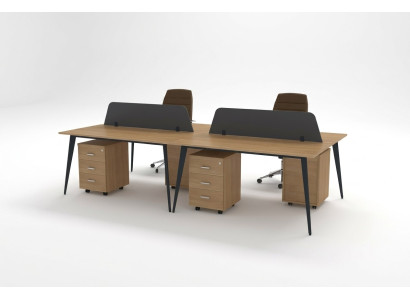 Large Brown Desk Workstation Furniture Office Equipment