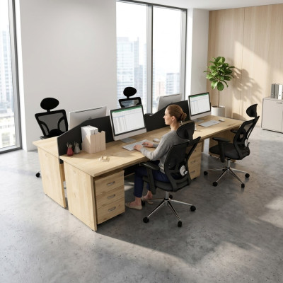 Large wooden desk study computer table modern office furniture