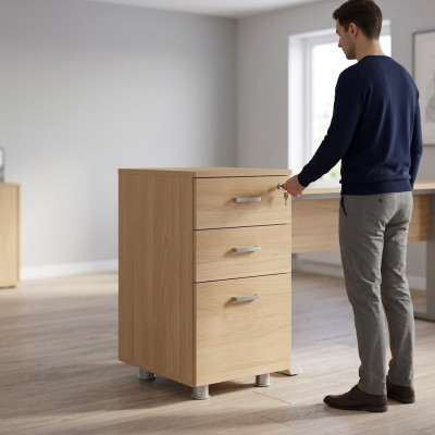 Brown Office Room Wooden Dresser Office Furniture Classic Filing Cabinet