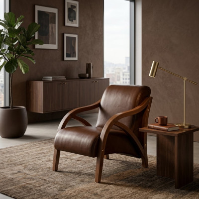 Modern brown armchair office furniture armchair office furnishings