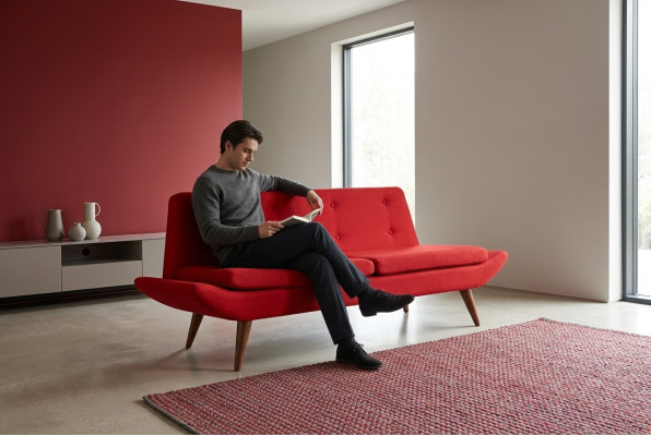 Red two-seater study furniture designer luxury upholstered sofa furniture