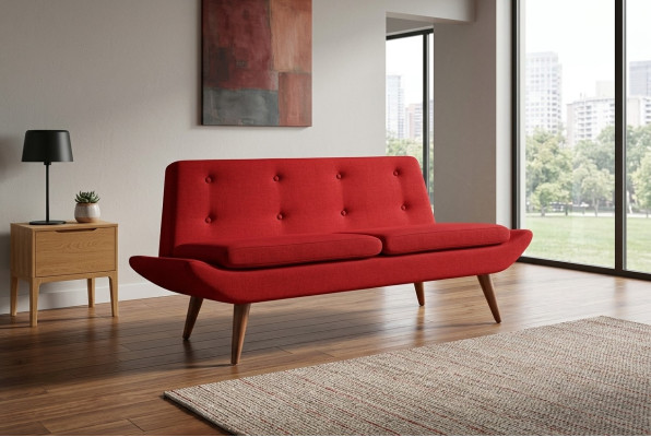 Red two-seater study furniture designer luxury upholstered sofa furniture