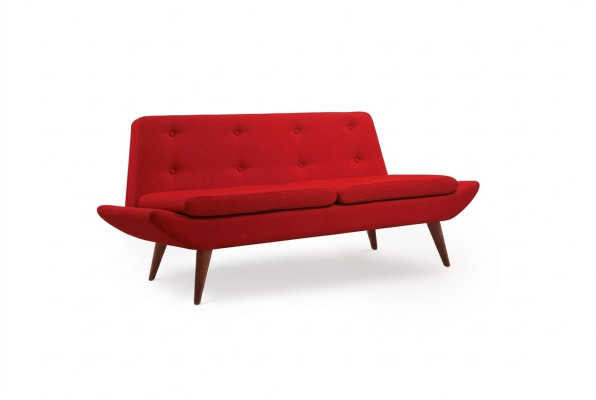 Red two-seater study furniture designer luxury upholstered sofa furniture