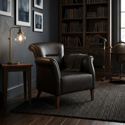 Black armchair office furniture luxury designer upholstered armchair single-seater style