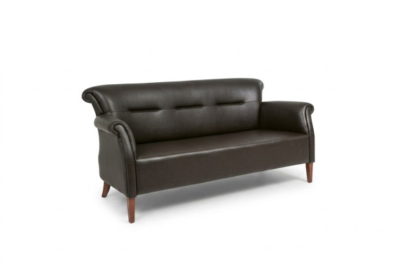Modern black three-seater study sofa office furniture set