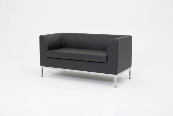 Study two-seater black fabric sofa office furniture sofa