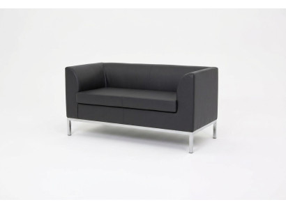 Study two-seater black fabric sofa office furniture sofa
