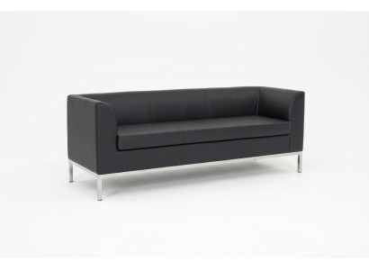 Black upholstered three-seater luxury furniture study textile sofas