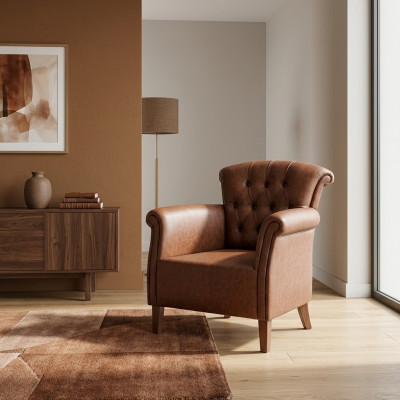 Designer armchair brown luxury Chesterfield furniture luxury office executive chair