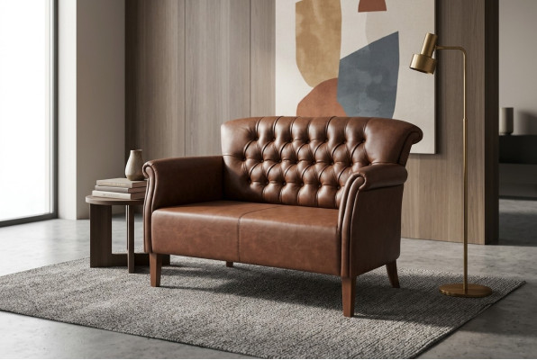 Chesterfield Two-Seater Office Chair Upholstered Furniture Luxury Design