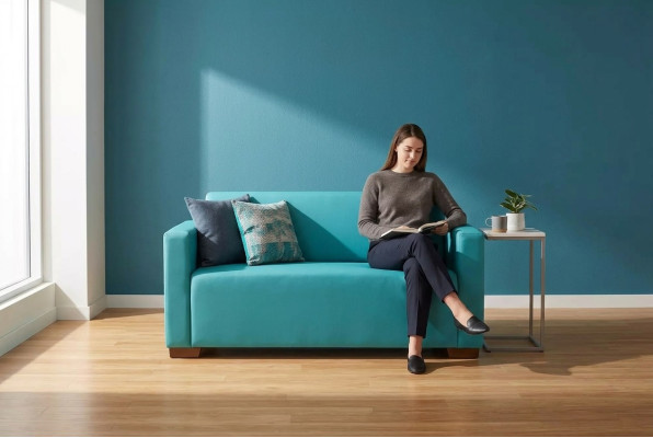 Turquoise two-seater upholstered furniture study modern sofa luxury couch