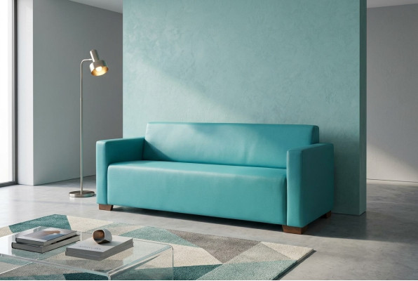 Turquoise Three-Seater Modern Luxury Sofa Office Furniture Office Furniture