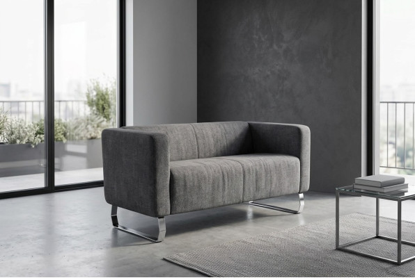 Black two-seater study furniture gray luxury couch textile furniture