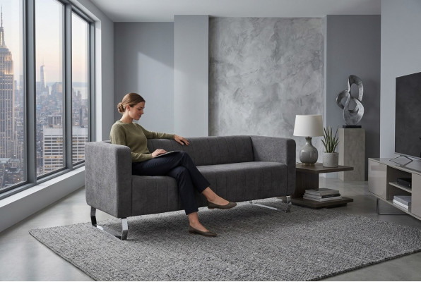 Modern three-seater luxury couch office furniture textile sofas seating group