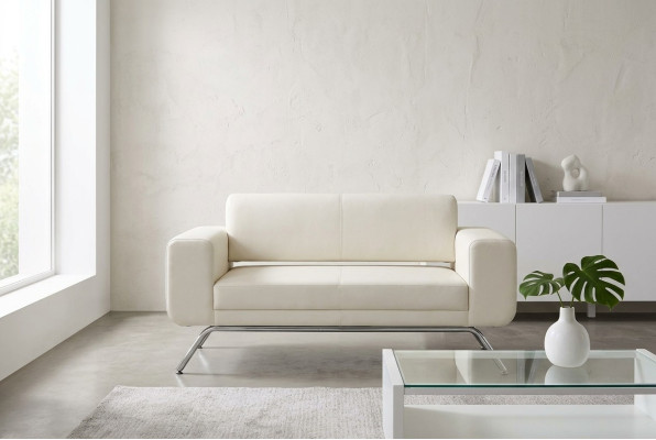 White luxury two-seater luxury couch textile fabric office furniture