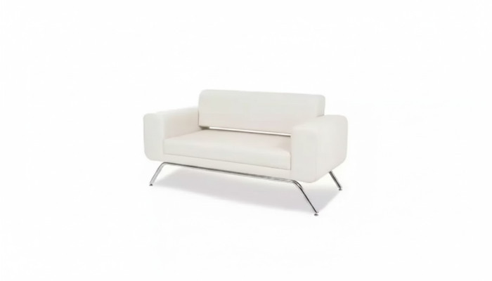White luxury two-seater luxury couch textile fabric office furniture