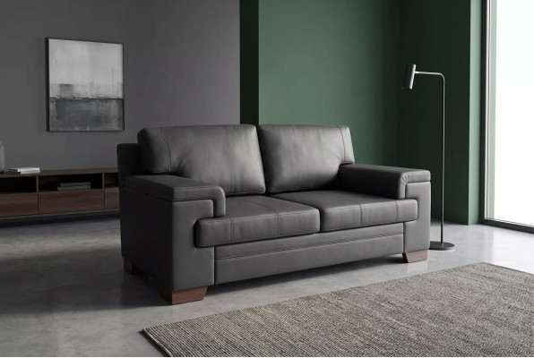 Sofa Two-Seater Black Textile Furniture Office Seater Upholstered Sofas Office