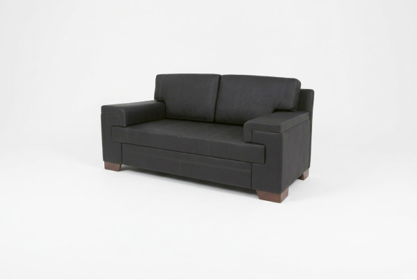 Sofa Two-Seater Black Textile Furniture Office Seater Upholstered Sofas Office