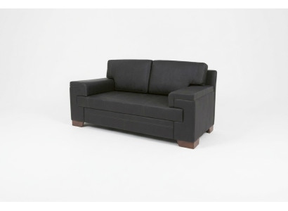 Sofa Two-Seater Black Textile Furniture Office Seater Upholstered Sofas Office