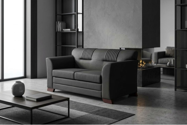 Black two-seater modern office furniture upholstered sofas study room