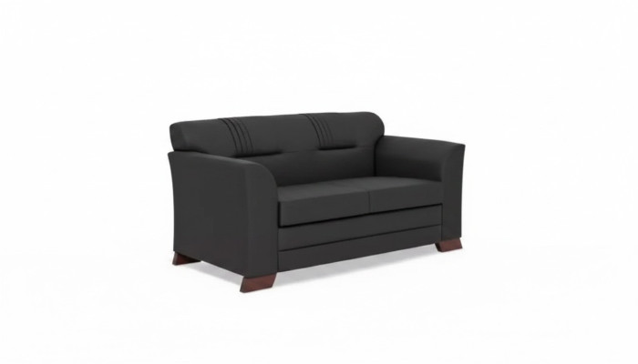 Black two-seater modern office furniture upholstered sofas study room