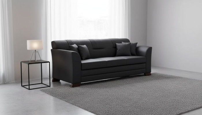 Textile Sofa Luxury Three-Seater Upholstered Couch Office Furnishings Office