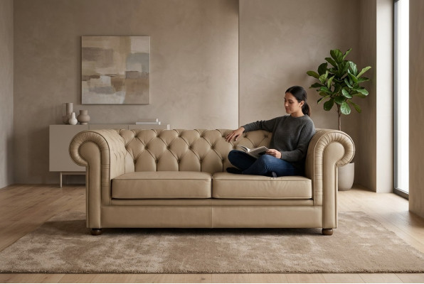 Chesterfield two-seater office furniture luxury study furniture upholstered sofa