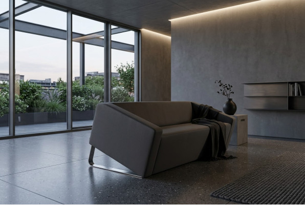Stylish Sofa Office Three-Seater Fabric Couch Living Room Furniture