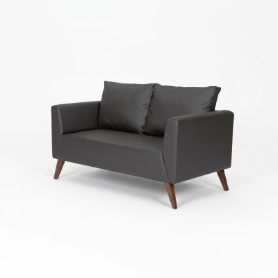 Stylish Two-Seater Modern Black Couch Study Room Furniture Office