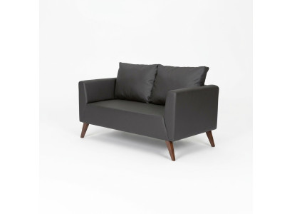Stylish Two-Seater Modern Black Couch Study Room Furniture Office
