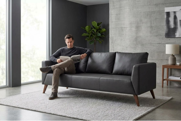 Designer sofa black couch office furniture luxury study furniture