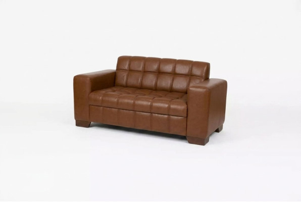 Brown leather two-seater office furniture office furniture collection fabric couch